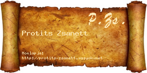 Protits Zsanett névjegykártya
